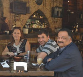 George Thomas with colleagues, 2014
